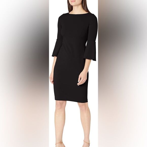 Calvin Klein Dresses & Skirts - Calvin Klein Bell Sleeve Sheath Dress with 3/4 Length Sleeves black size 14W